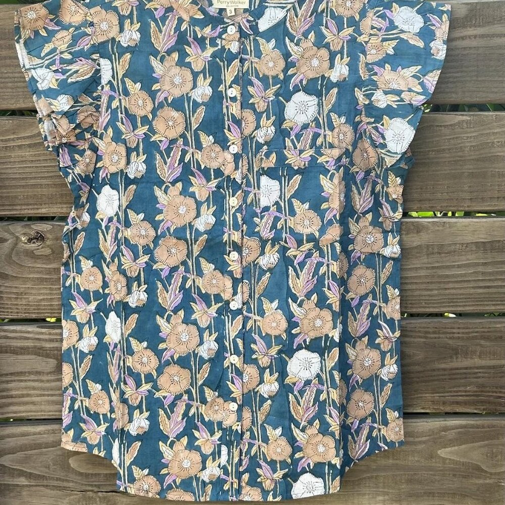 Celia Top - Peacock Floral